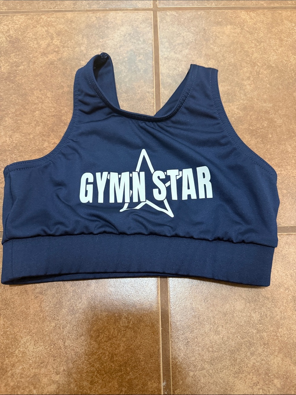 Varsity Navy and White Gymn Star Swim Bikini Top